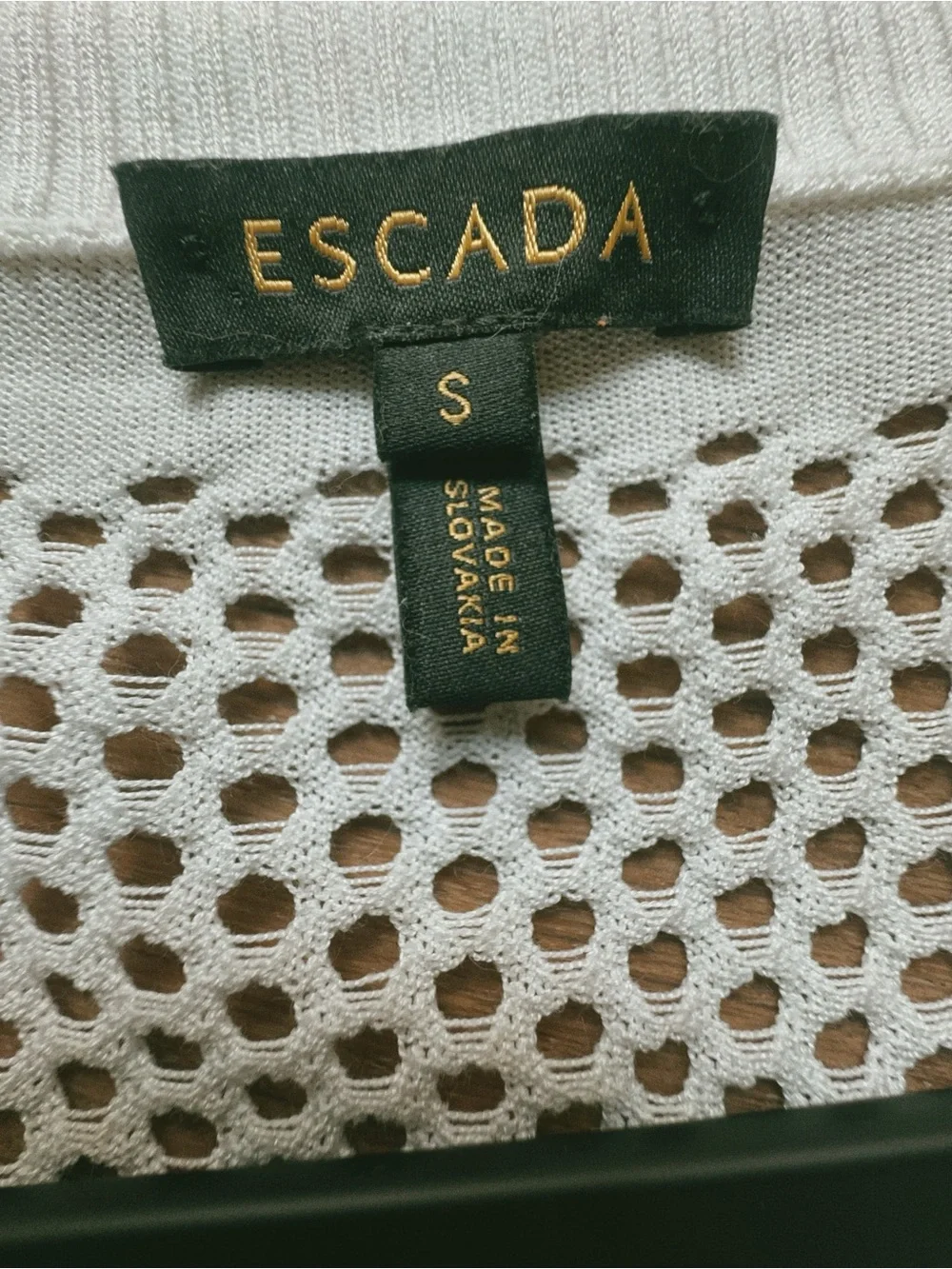 Escada White Open-Knit Zip Front Swim Coverup with Drawstring - Picture 7 of 7